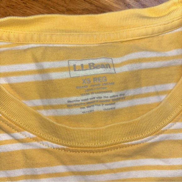 L.L. Bean butter Yellow & White Striped Tee XS - Picture 2 of 5